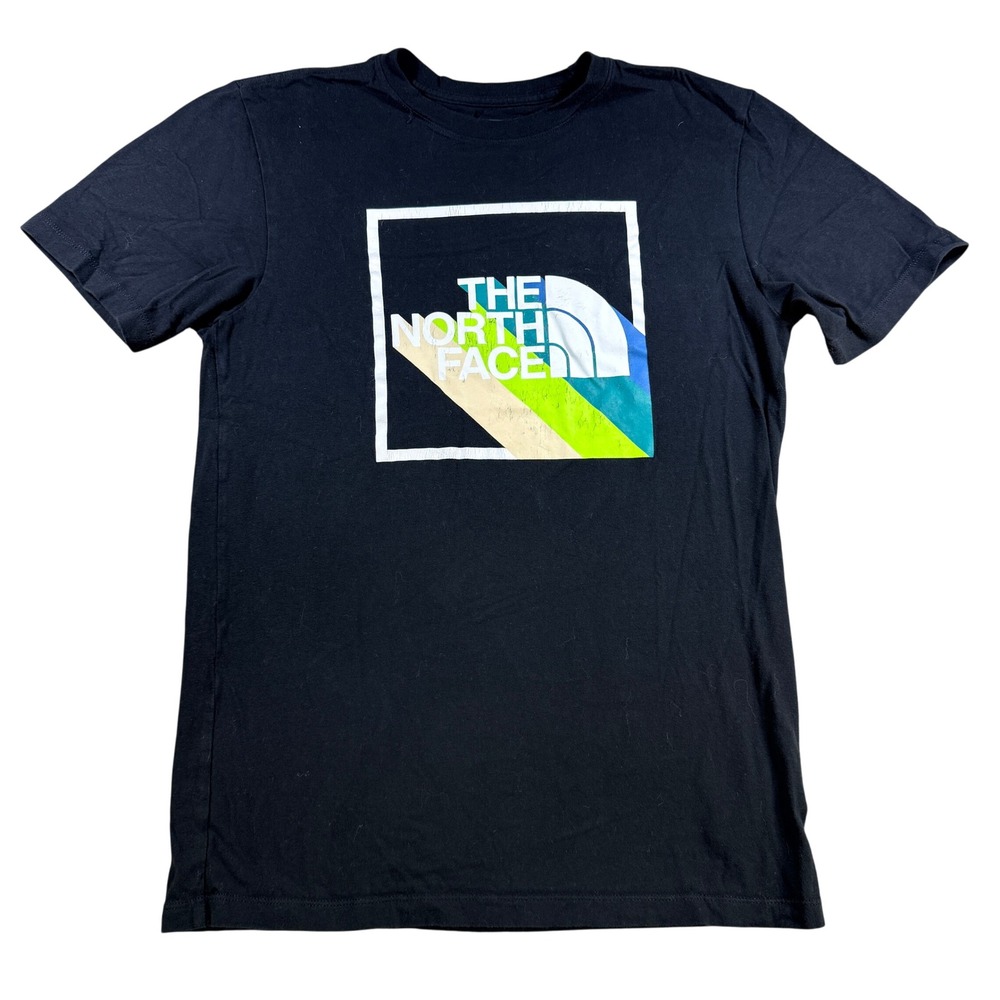 The North Face Mens T-Shirt‎ Graphic Box Logo Small Black 100% Cotton AXAU238